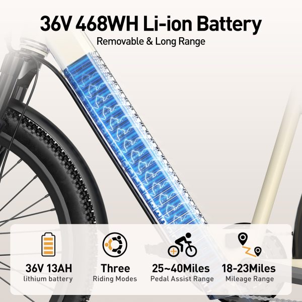 Aairsk SU7 24"Electric City Bike for Adults 400W Motor 36V 13AH Electric Bicycle - Image 6