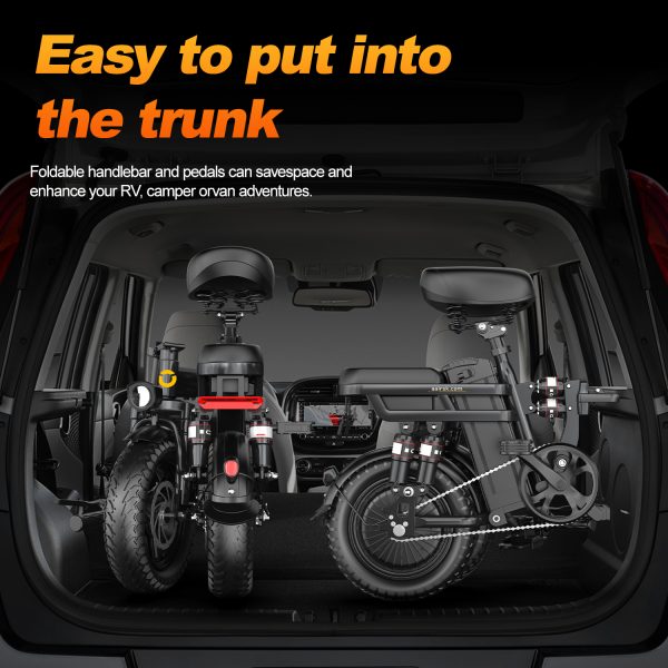 Aairsk Rs5 Electric Bike for Adults 500W Motor, 22MPH Speed Folding Ebike 14" E-Bike, 40 Miles PAS Range Mini E Bikes, 54.6V 20Ah/15AH Removable Battery, UL 2849 Certified - Image 8