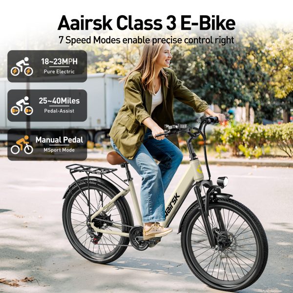 Aairsk SU7 24"Electric City Bike for Adults 400W Motor 36V 13AH Electric Bicycle - Image 7