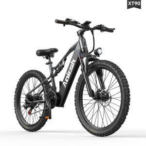 Aairsk XT90 26"Electric Bike with Full Suspension Peek 1500W Motor 28MPH Ebike for Adults