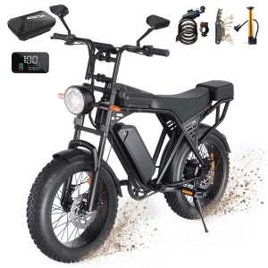 Aairsk Electric Bike for Adults, 748 Peak Ebike, 48V 15AH Removable Battery, Top Speeds 25 MPH, 20" Electric Off-Road Bike, LED Turn Signals, UL 2849